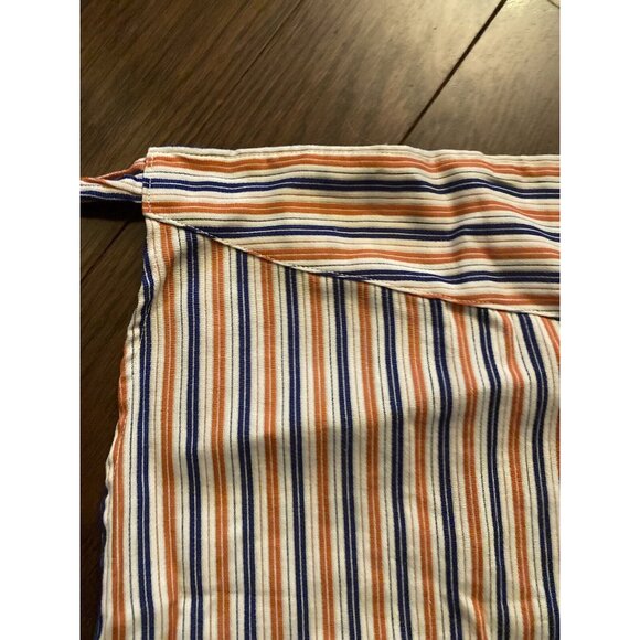 Vintage Striped Cotton Apron With Dual Button Closure & Waist Ties - Picture 4 of 4